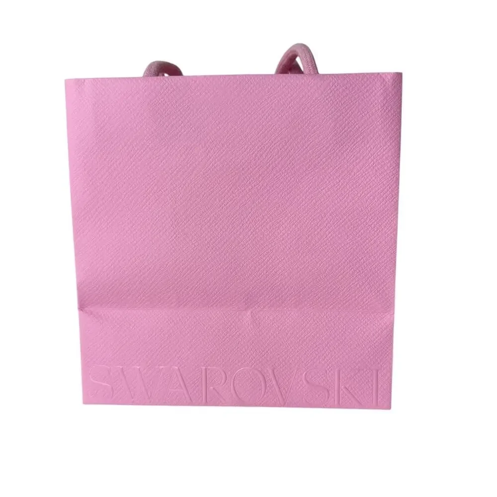 New Authentic Swarovski Empty Shopping Paper Gift Bag Pink 7”x7”x4.5